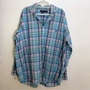 Polo Ralph Lauren Mens 2XB Multi-Color Checkered Long Sleeve Button Down Shirt